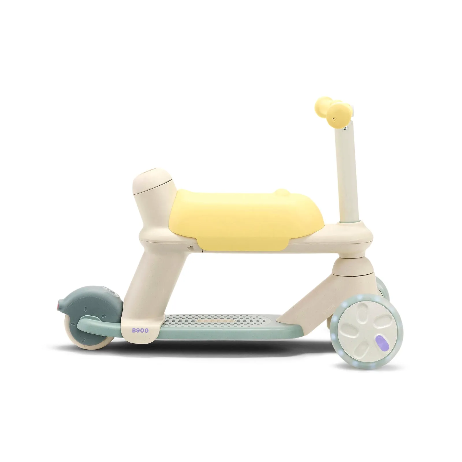 Oxelo B900 three-wheel toddler scooter in yellow
